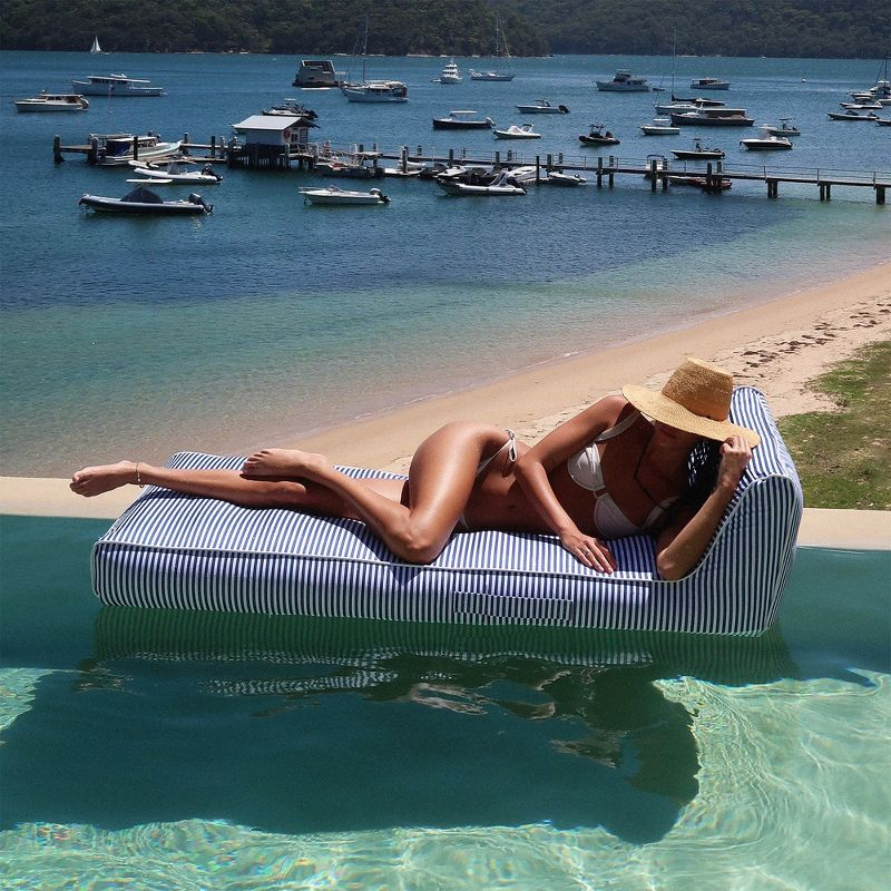 Sunnylife Luxe Lie-On Lounger - Le Weekend Navy - Inflatable Pool Float