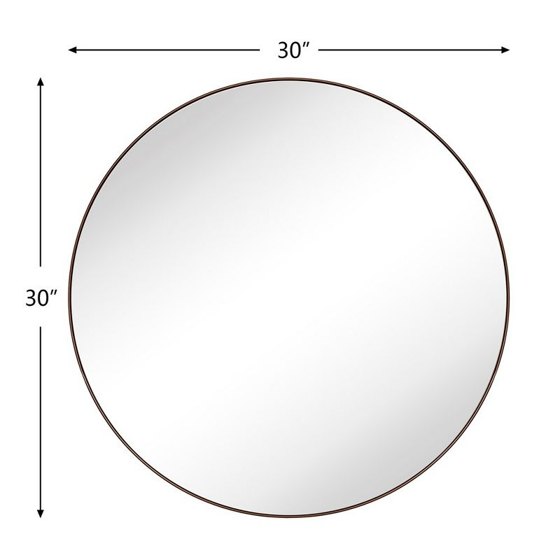 TEHOME Yolanta 30 in. W x 30 in. H Circular Round Stainless Steel Framed Wall Mounted Bathroom Vanity Mirror in Brushed Nickel