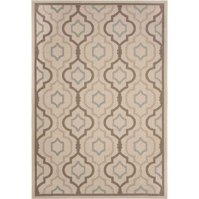 Courtyard CY7938 Power Loomed Indoor and Outdoor Area Rug - Beige/Dark Beig - 5'3"x7'7" - Safavieh
