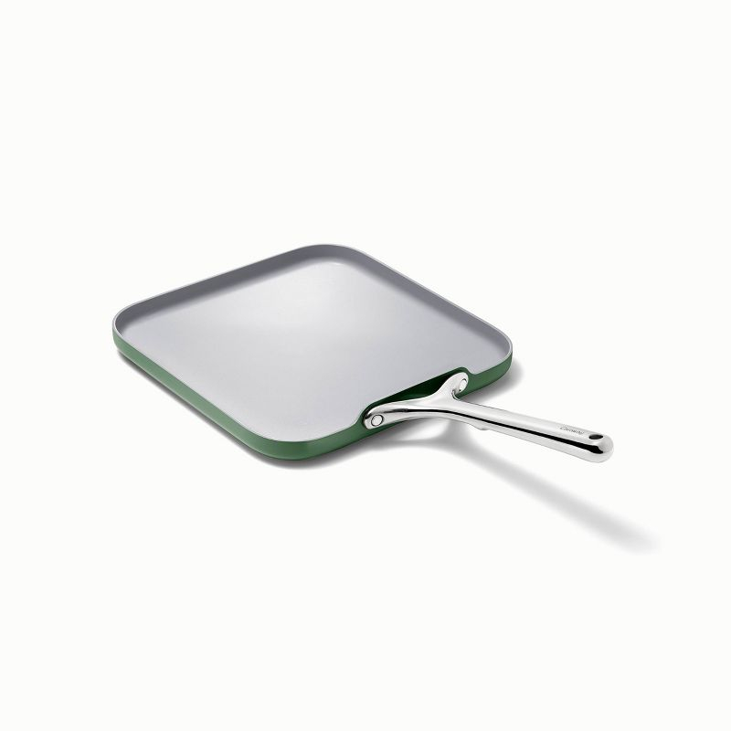 Caraway Home 11.02" Nonstick Square Flat Griddle Fry Pan Sage: Caraway Cookware, Silicone Polyester, Hand Wash