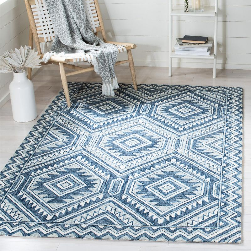 Metro MET122 Hand Tufted Area Rug - Blue/Ivory - 8'x10' - Safavieh.