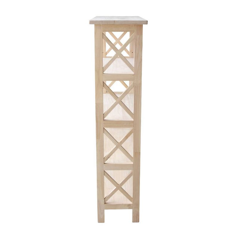 International Concepts 48" 4 Tier X-Sided Bookshelf: Hardwood Vertical Storage, Farmhouse Style, 30" Wide