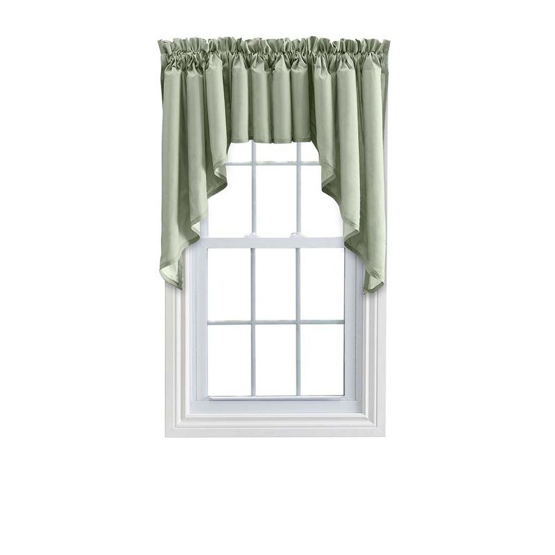 Ellis Stacey 3" Rod Pocket High Quality Fabric Solid Color Window Lined Swag Set 126"x36" Sage