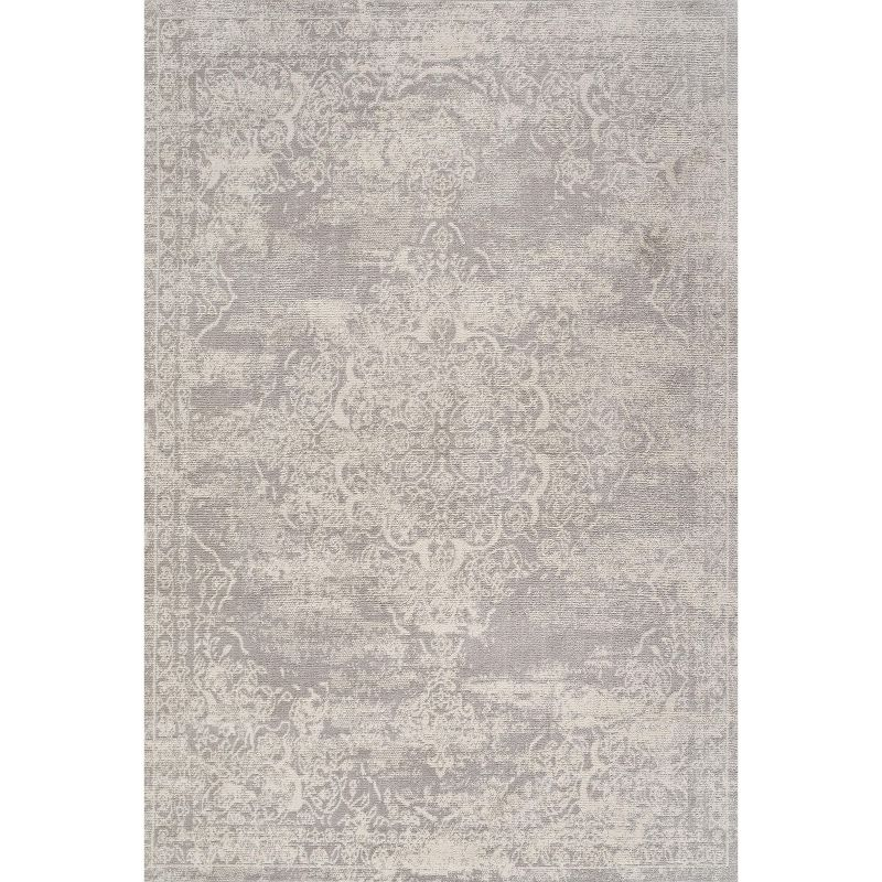 3'x5' Alhambra Ornate Medallion Modern Area Rug, Ivory - JONATHAN Y