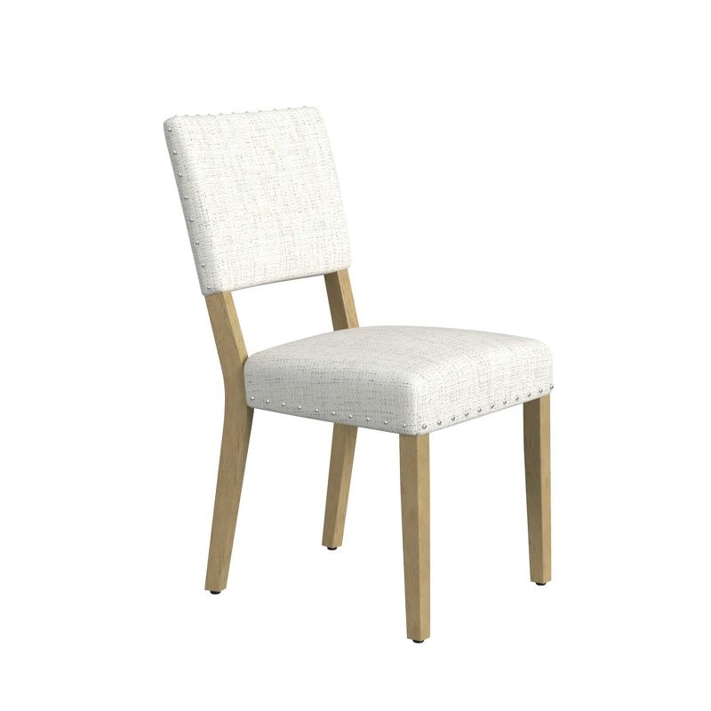 Set of 2 Stripe Dining Chairs Black/White - HomePop: Nailhead Trim, Rubberwood Legs, Polyester Upholstery