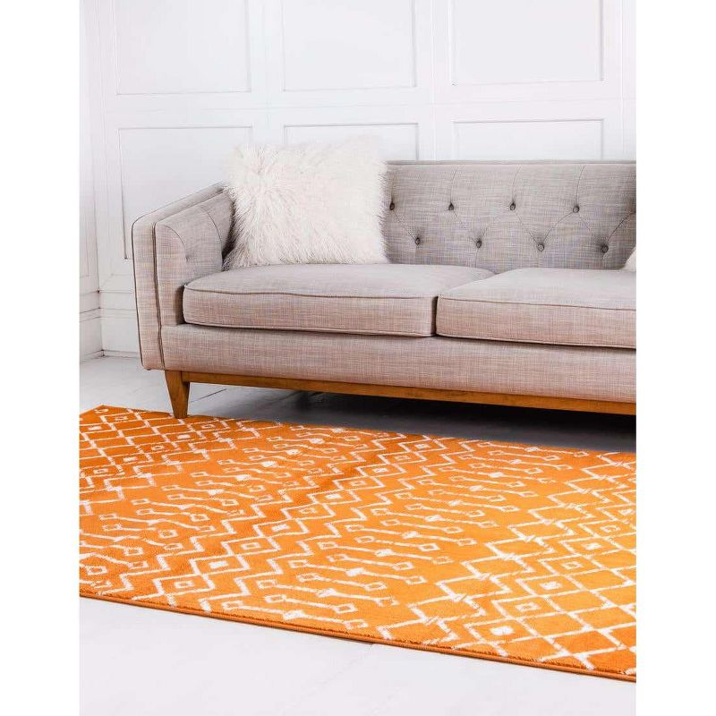 Unique Loom 5' 1 x 8' 0 Rectangle Moroccan Trellis Orange Area Rug