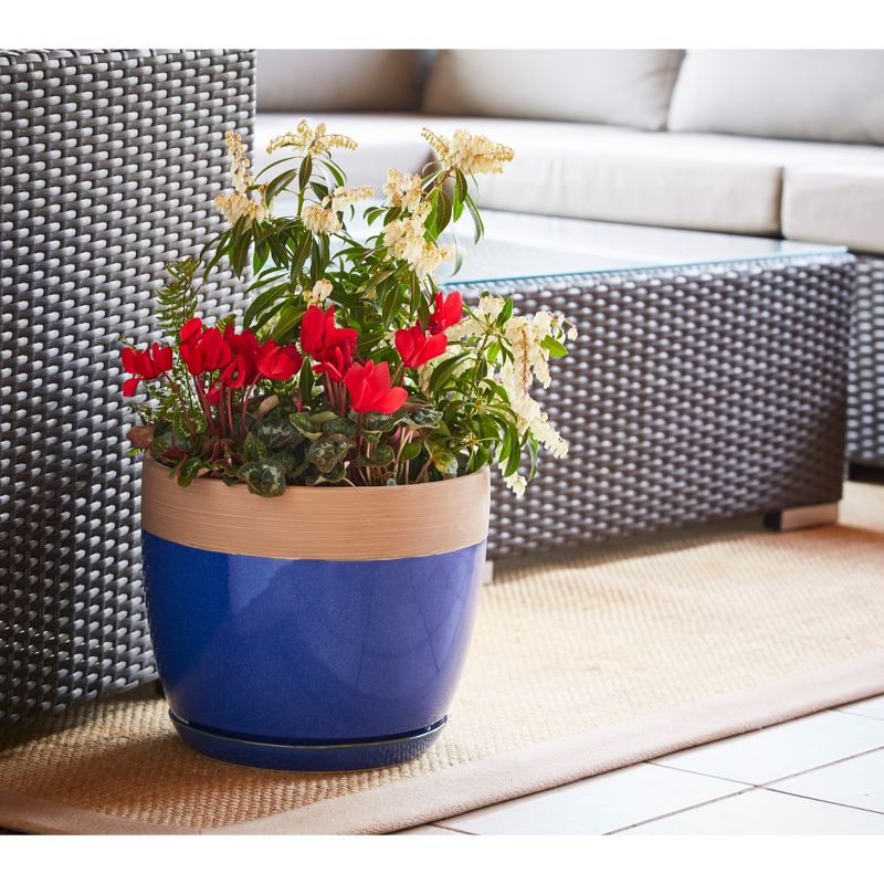Southern Patio 12" Ana Planter in Navy Finish - Southern Patio
