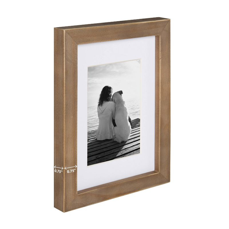 8" x 10" Matted to 5" x 7" Gallery Tabletop Frame Light Brown - Kate & Laurel All Things Decor