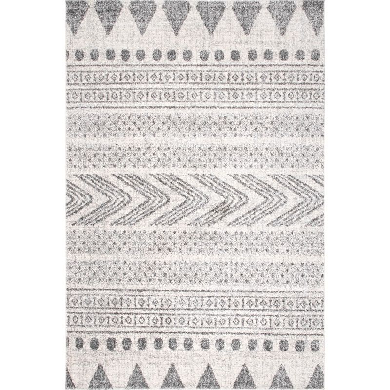 Nuloom Shaina Geometric 2x3 Accent Indoor Area Rug for Living Room Bedroom Dining Room Entryway Kitchen, Grey/Ivory