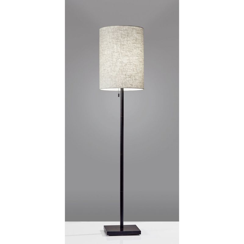 60.5" Liam Floor Lamp Golden Bronze - Adesso: Elegant Pull Chain, UL Listed, Beige Linen Shade