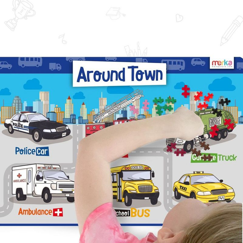 merka Kids Placemat Educational Placemats For Toddlers Kids Placemats For Dining Table Set Of 4 Wipeable Silicone