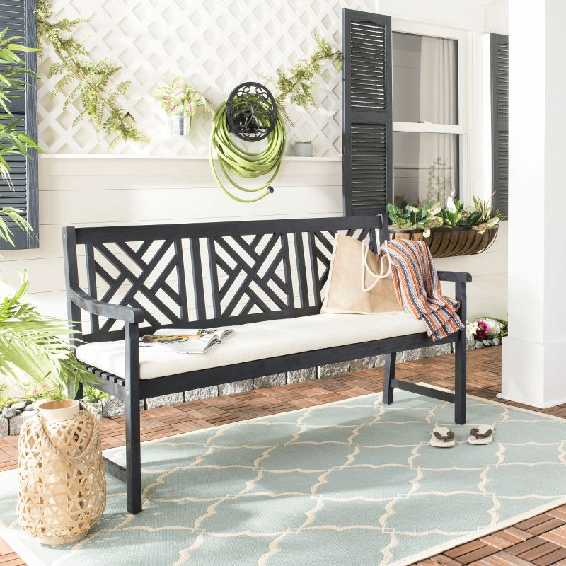 Beach House BHS125 Power Loomed Indoor/Outdoor Area Rug - Aqua/Cream - 4'x6' - Safavieh
