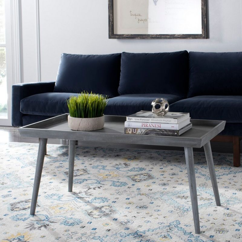 Nonie Coffee Table With Tray - Slate Grey - Safavieh