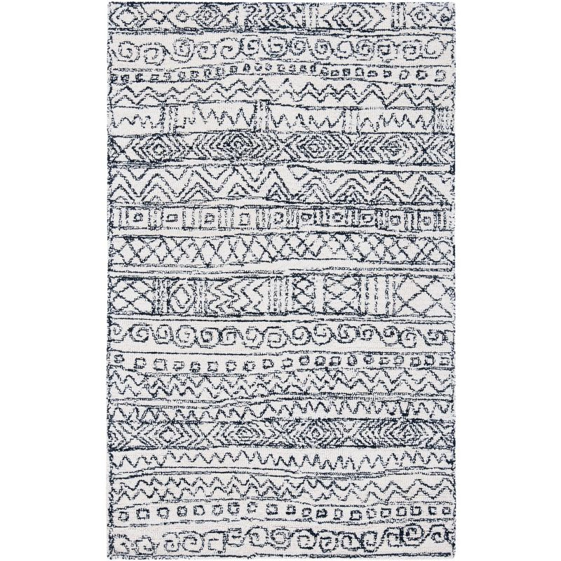 Micro-Loop MLP228 Hand Tufted Indoor Accent Rug - Ivory/Black - 2'6"x4' - Safavieh