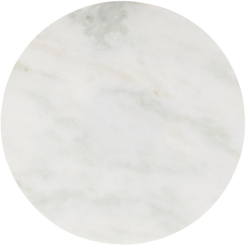 Explorer Round Accent Table - White Marble/Gold - Safavieh