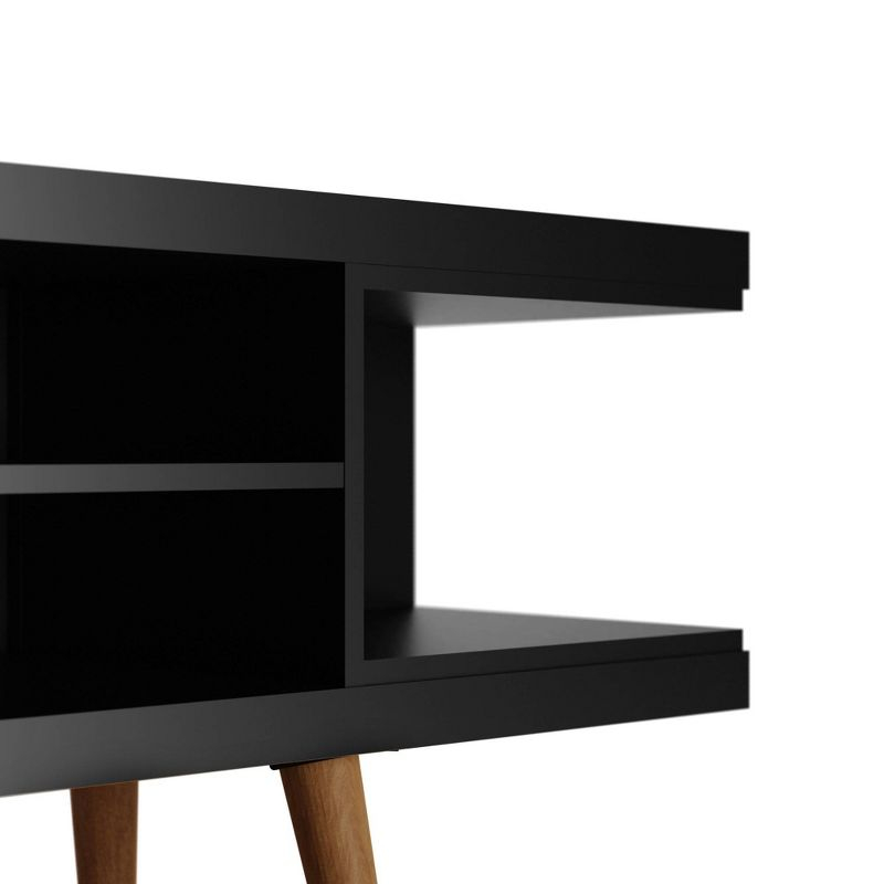 Utopia Splayed Wooden Legs and 4 Shelves TV Stand for TVs up to 50" - Manhattan Comfort