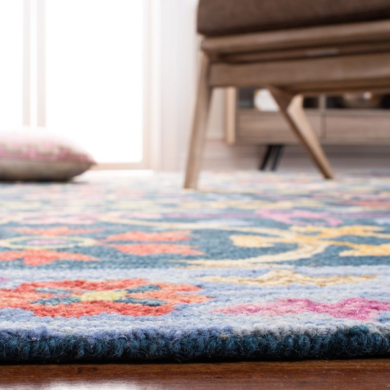 Suzani SZN310 Hand Hooked Indoor Accent Rug - Blue/Multi - 3'x5' - Safavieh