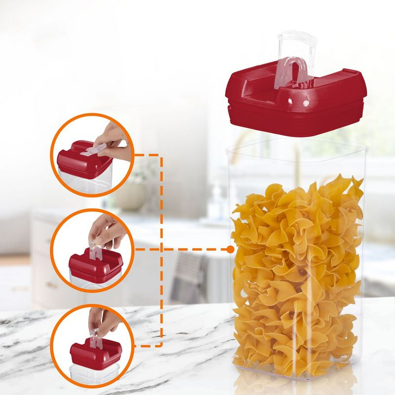 Cheer Collection Airtight Food Storage Containers, Set of 7 (Red)