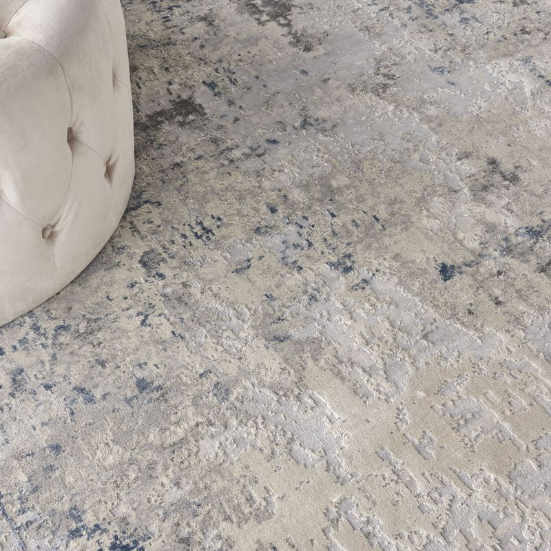 Nourison Rustic Textures Modern Indoor Area Rug Ivory Grey Blue 7'10" x round