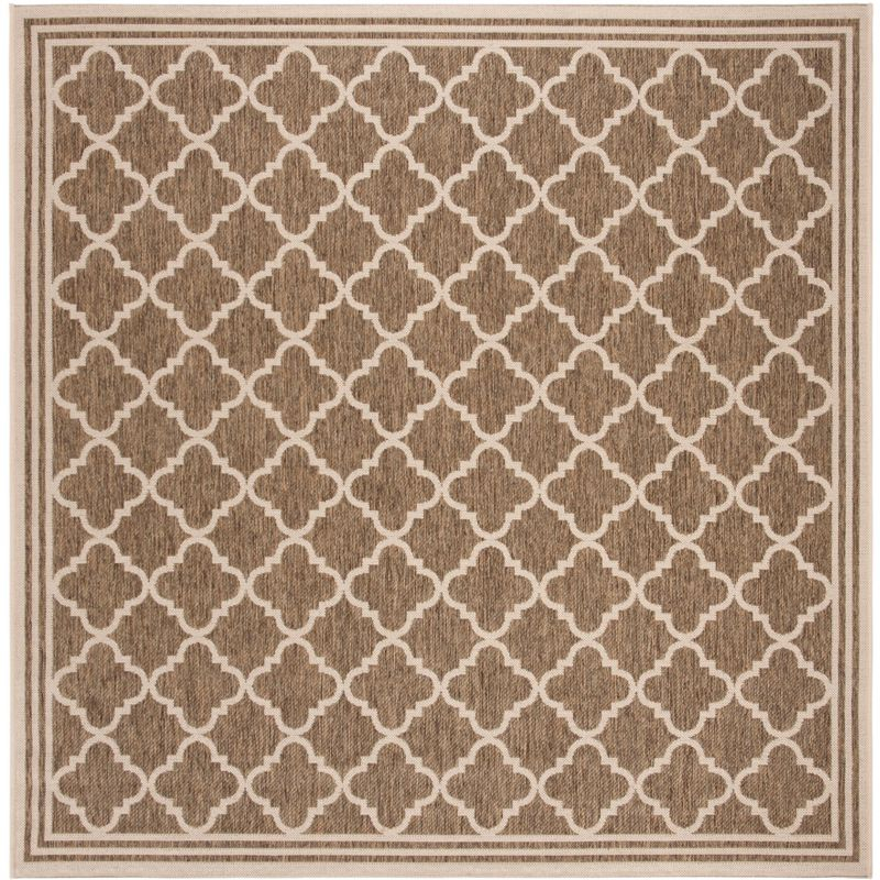 Beach House BHS121 POWER LOOMED Indoor/Outdoor Area Rug - Beige/Cream - 4'x4' - Safavieh