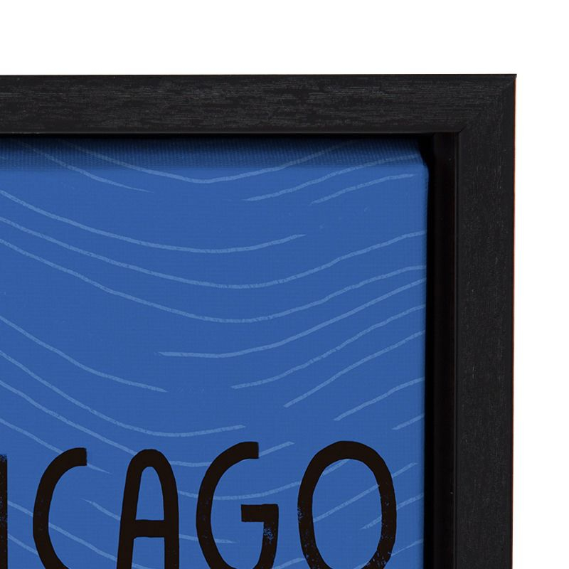 23" x 33" Sylvie Chicago Illustration by Stacie Bloomfield Framed Wall Canvas Black - Kate & Laurel All Things Decor
