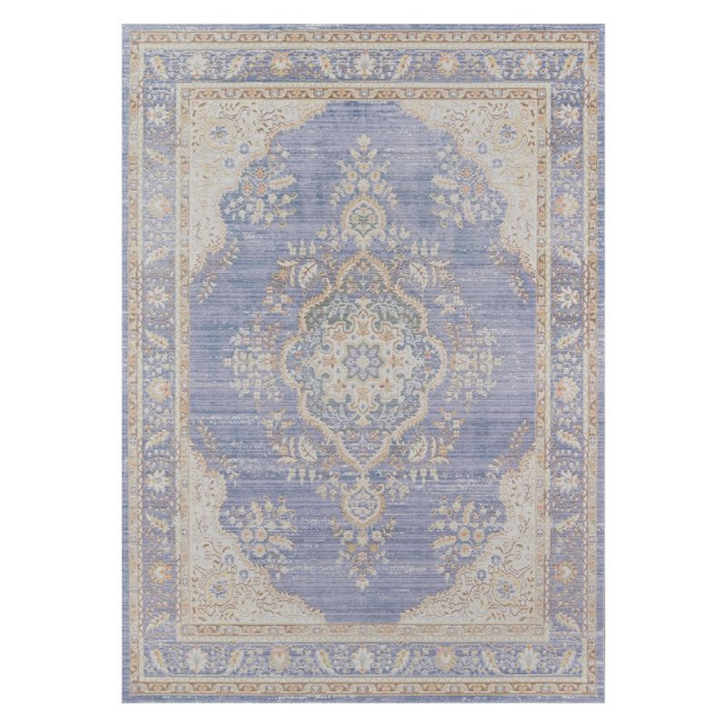 2'x3' Medallion Loomed Accent Rug Periwinkle - Momeni: Modern Indoor Carpet, Low Pile, Machine Made, Polyester