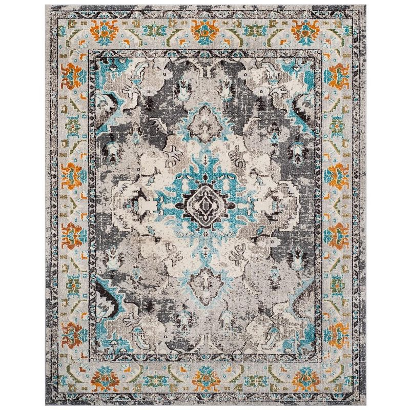 Monaco MNC243 Power Loomed Indoor Area Rug - Grey/Light Blue - 11'x15' - Safavieh.