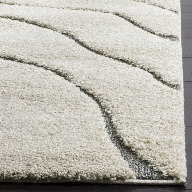 Florida Shag SG472 Power Loomed Indoor Accent Rug - Cream/Grey - 4'x6' - Safavieh