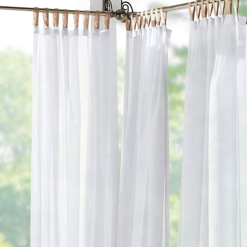 Darien Indoor/Outdoor Sheer Tab Top Single Window Curtain for Patio, Porch, Cabana - 52 x 108 - White - Elrene Home Fashions