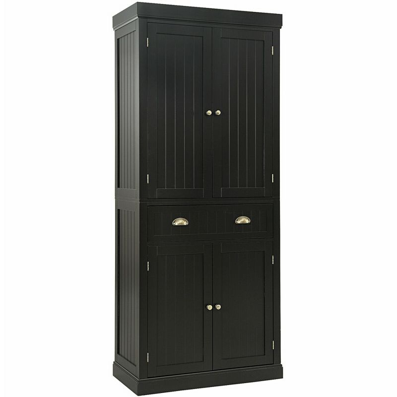 Costway Kitchen Cabinet Pantry Cupboard Freestanding with Shelves Espresso