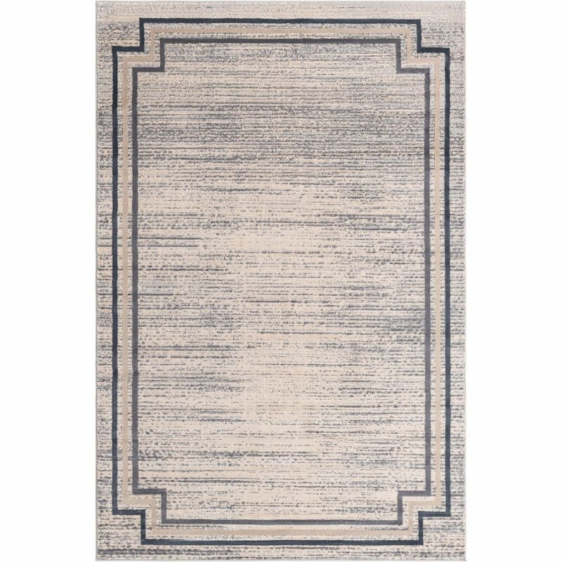 Unique Loom Oasis Collection Area Rug - Fountain (6'  x 9' Rectangle Gray/Ivory)