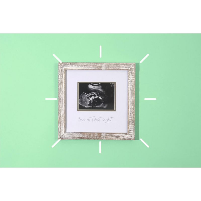 Pearhead Love at First Sight Sonogram Picture Frame - Rustic White