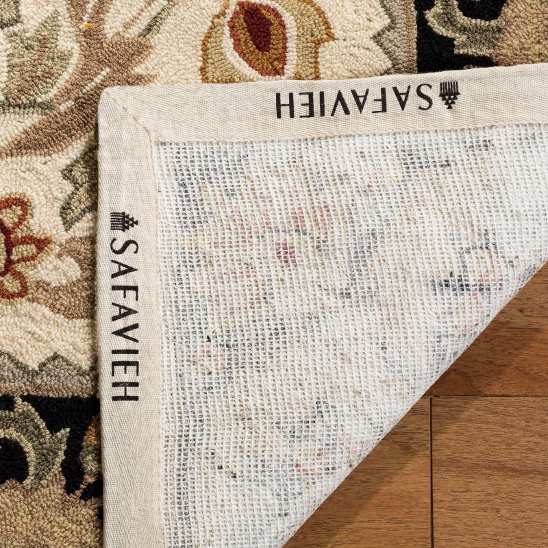 Easy Care EZC101 Hand Hooked Runner Rug - Ivory/Black - 2'6"x10' - Safavieh.