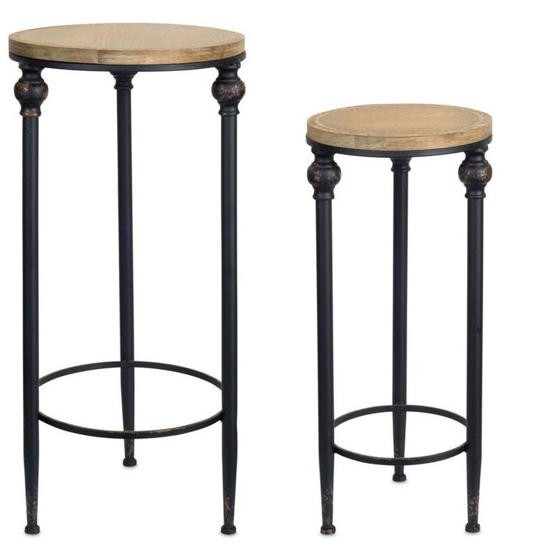 Melrose Round Wood Table (Set of 2)