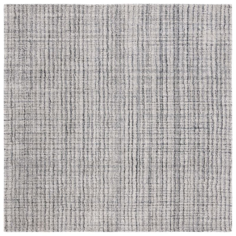 Abstract ABT150 Handmade Tufted Area Rug - Grey/Ivory - 6'-0" x 6'-0" Square - Safavieh