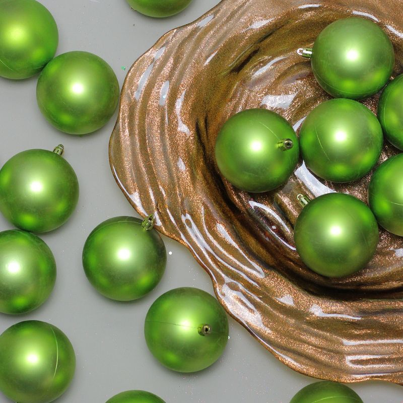 Northlight 32ct Shatterproof 2-Finish Christmas Ball Ornament Set 3.25" - Green