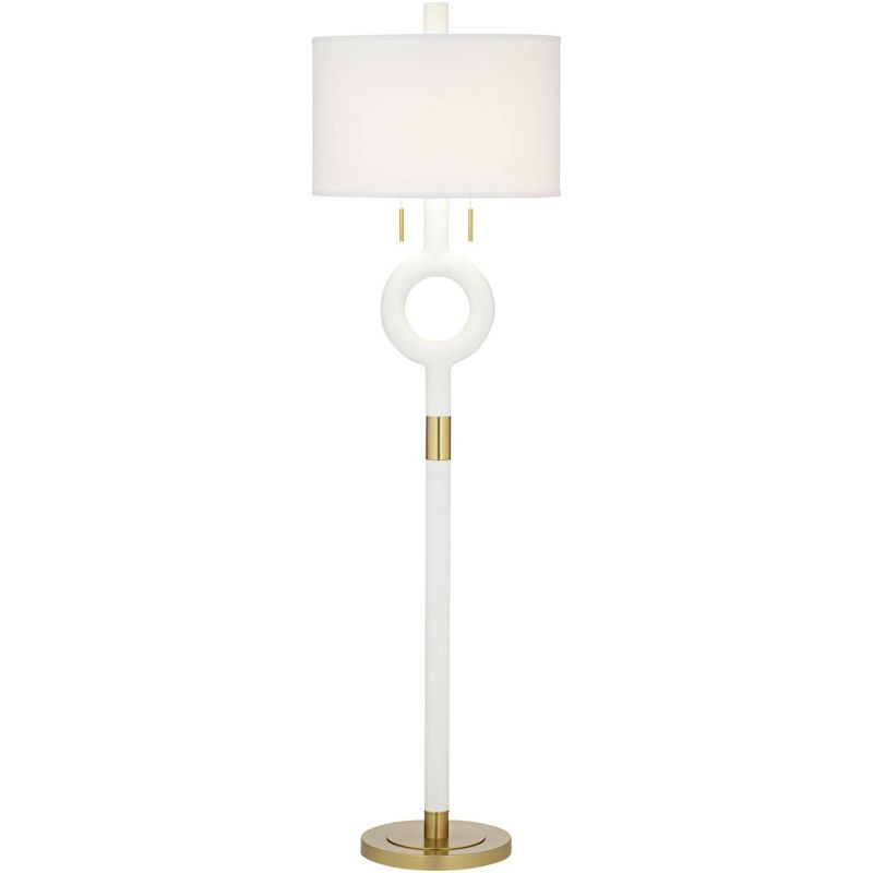 360 Lighting Athena 66 1/2" White and Gold Modern Floor Lamp
