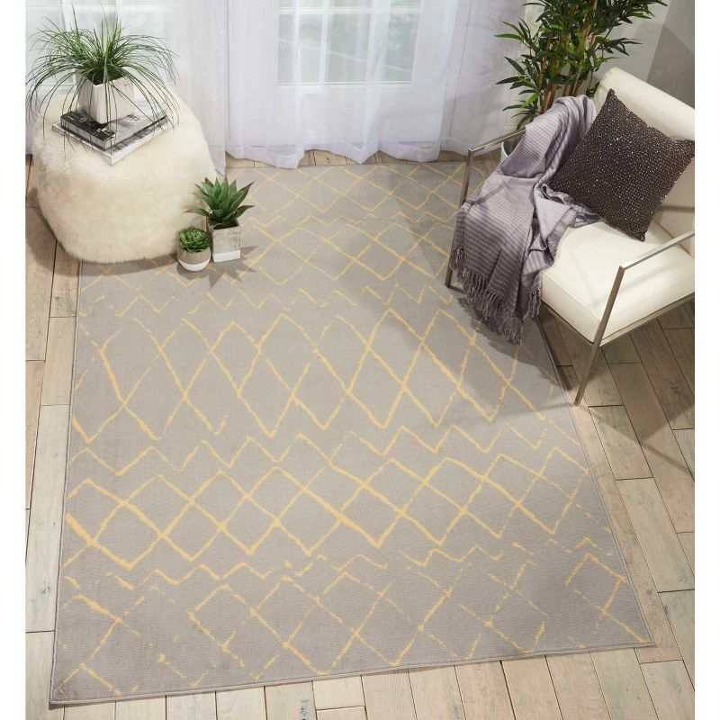 Nourison Grafix Grey Area Rug GRF04 5'3"X7'3"