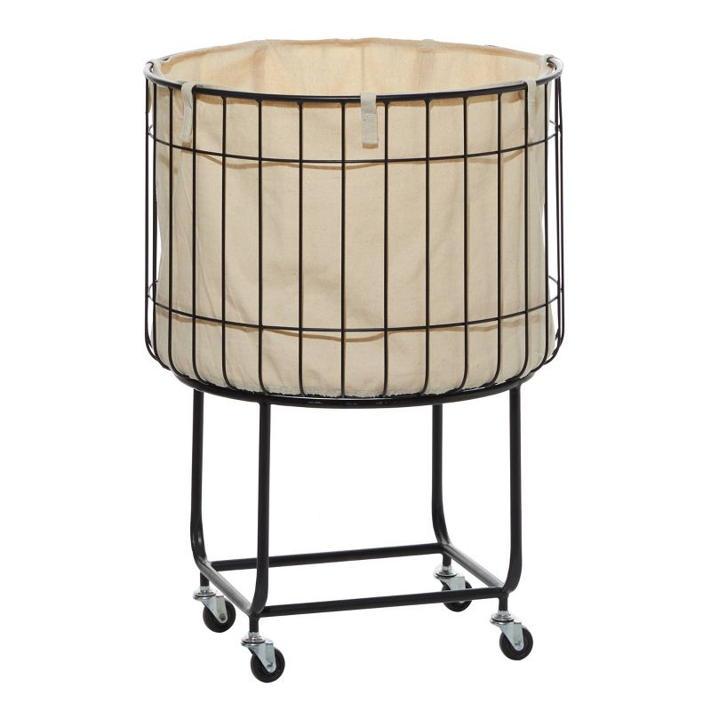 25.75''x19.25''  Contemporary Metal Storage Cart Off White - Olivia & May