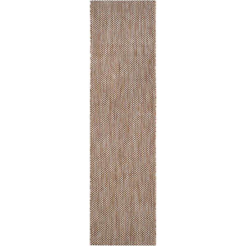 Courtyard CY8521 Power Loomed Indoor/Outdoor Runner Rug - Natural/Black - 2'3"x14' - Safavieh.