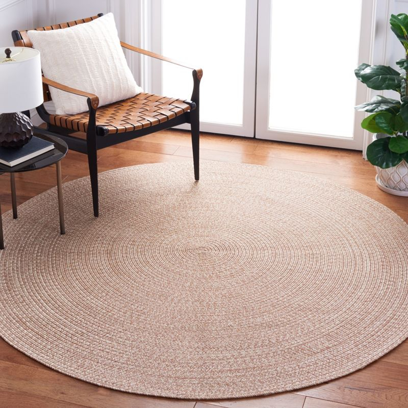 Braided BRA201 Hand Woven Indoor Machine Washable Area Rug - Natural - 6' Round - Safavieh