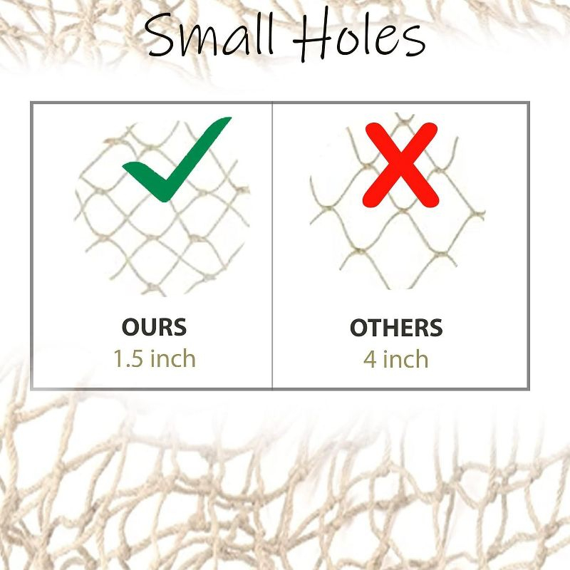 Fish Net Decorative [3 Pack] Natural Cotton Fishnet Decor - Each 14 ft x 4 ft. for Mermaid Party Decorations, Beach Table Cover by 4E's Novelty