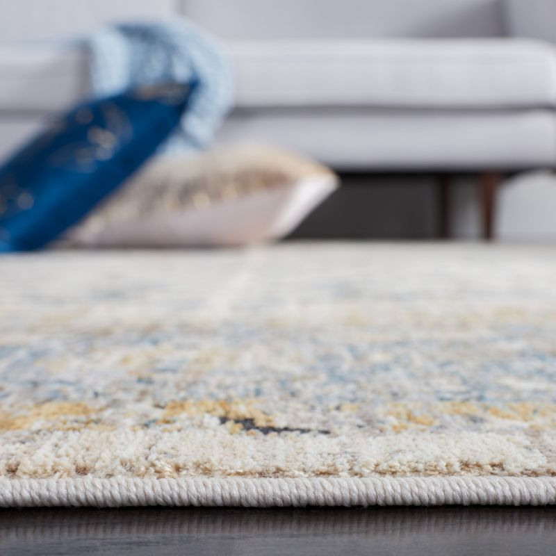 Valencia VAL566 Power Loomed Area Rug - Ivory/Blue - 6'4"x6'4"Square - Safavieh.