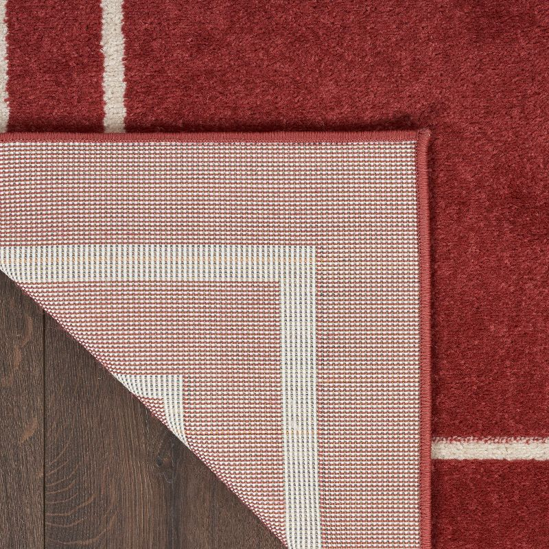 Nourison Essentials 3' x 5' Brick/Ivory Contemporary Indoor/Outdoor Rug
