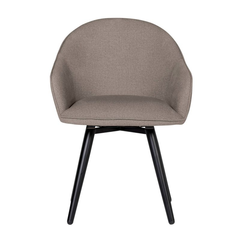 Dome Swivel Armchair Tan - Studio Designs Home: Metal Frame, Polyester Upholstery, Office Use