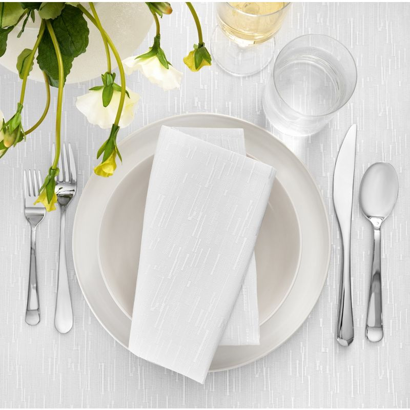 Continental Solid Texture Water and Stain Resistant Napkins, Set of 4 - 17" x 17" - White - Elrene Home Fashions