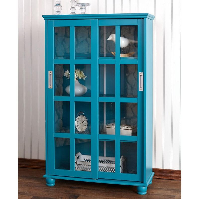 The Lakeside Collection Sliding Glass Door Storage Cabinets - Ocean Blue