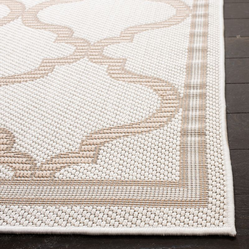 Bermuda BMU810 Power Loomed Indoor/Outdoor Machine Washable Area Rug - Ivory/Beige - 6'7"x6'7" - Safavieh