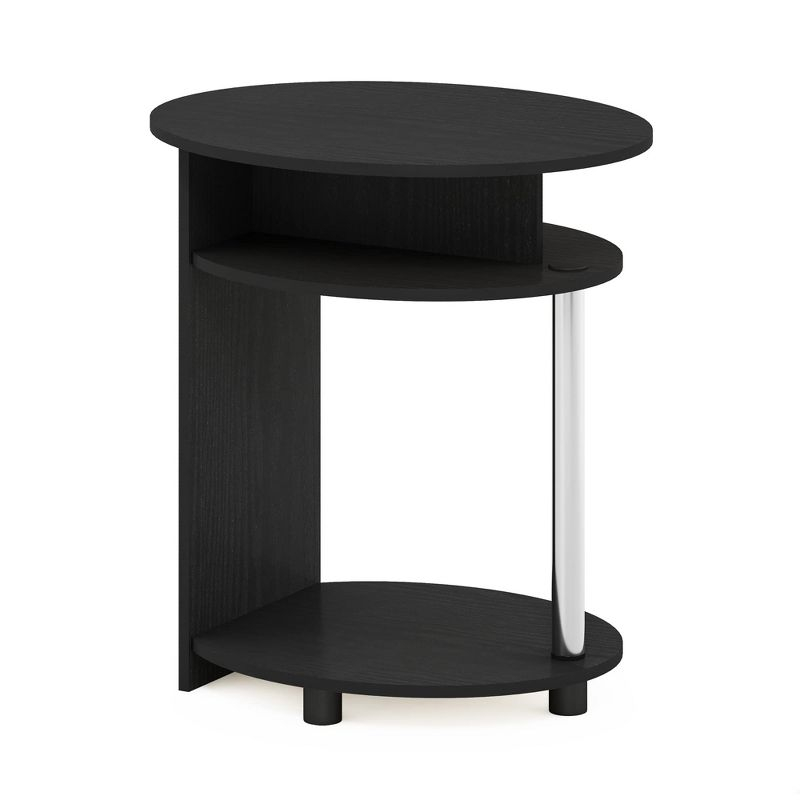 Furinno 3-Tier End Table Accent Sofa Side Coffee Table w/Open Storage Shelf,Americano