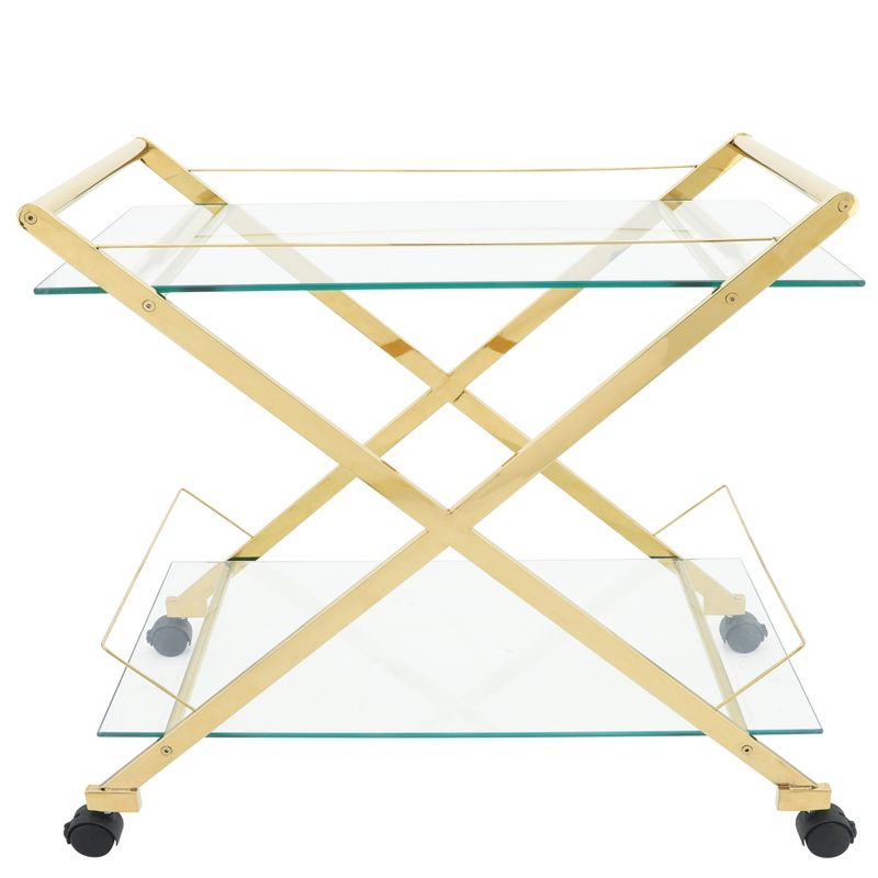 Sagebrook Home Rolling Bar Cart Gold